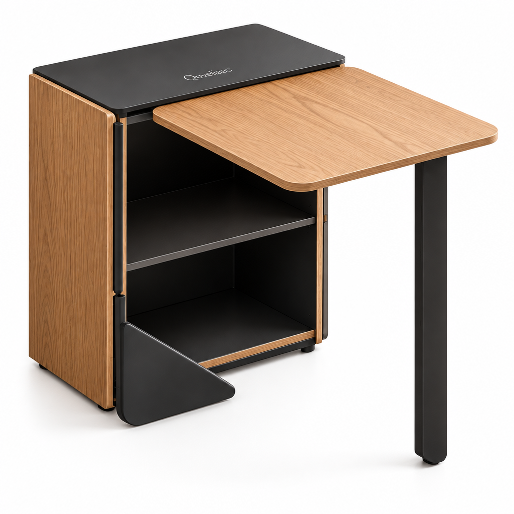 Quveliaas™ Fold-Out Pet Storage Cabinet | Extending Tabletop with Organized Shelves image 3