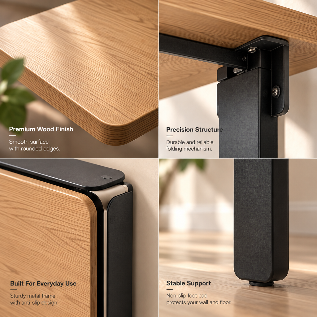 Quveliaas™ Wall-Mounted Folding Desk | Space-Saving Work Surface for Small Spaces image 5