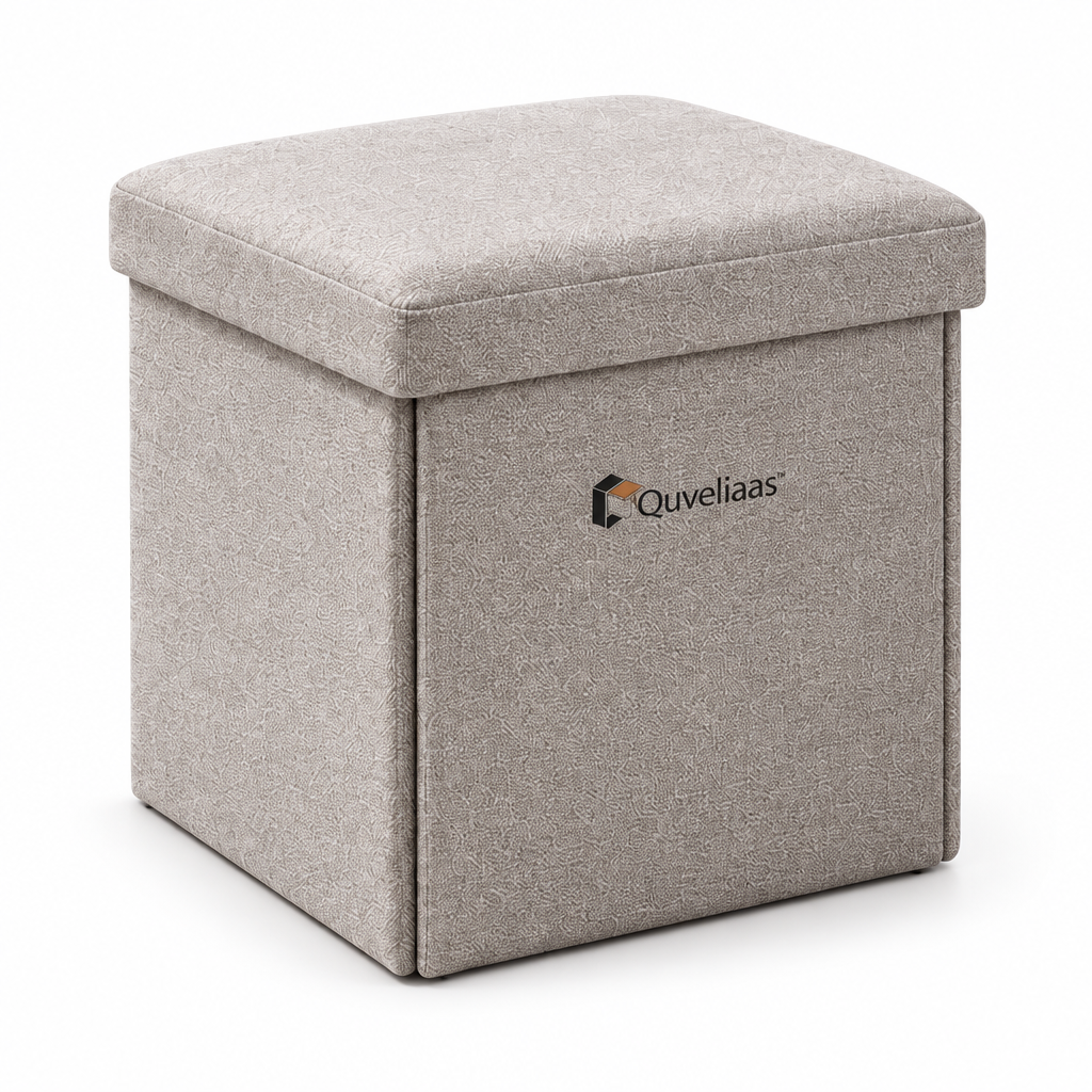 Quveliaas™ Folding Storage Ottoman | Cushioned Seat with Hidden Storage image 3