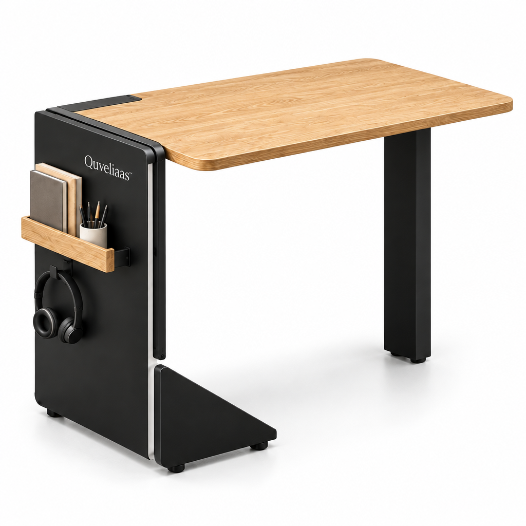 Quveliaas™ Foldable Mobile Desk with Side Storage image 3
