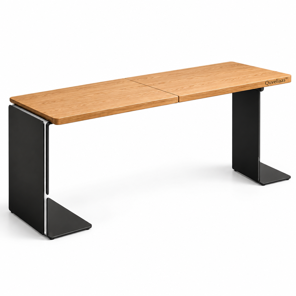 Quveliaas™ Foldable Two-Panel Writing Desk | Wood-Look Surface & Space-Saving Design image 3