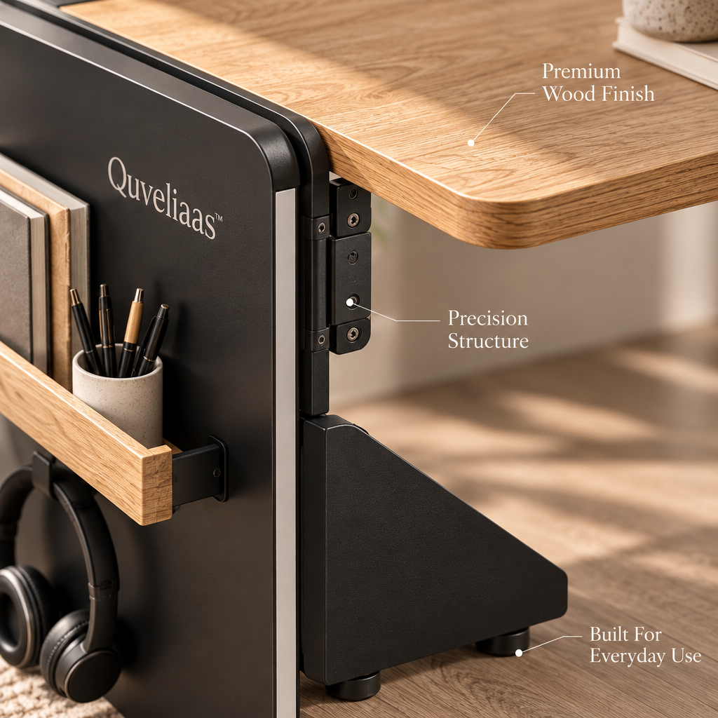 Quveliaas™ Foldable Mobile Desk with Side Storage image 5