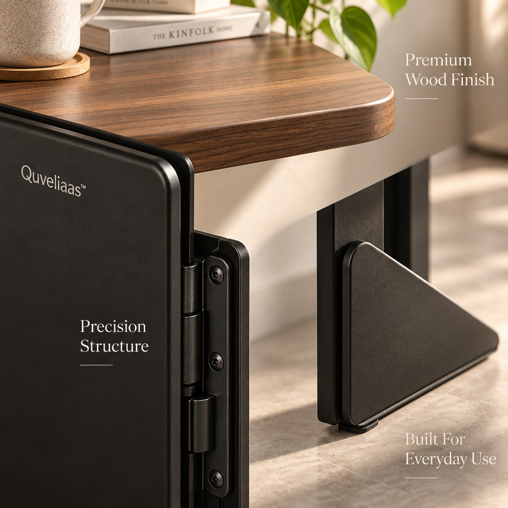 Quveliaas™ Foldable Writing Desk | Wood-Look Work Surface for Small Spaces image 5